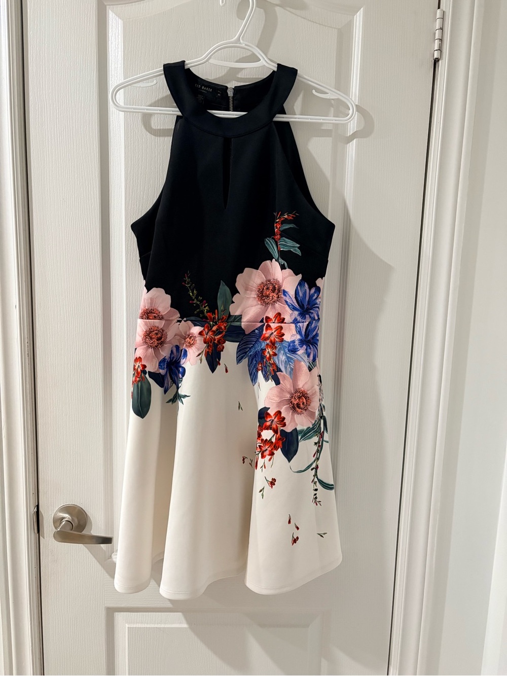 Ted Baker Floral Fit Flare Dress Size 3 Cocktail Wedding Guest Party Dress